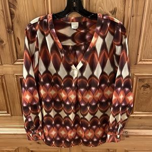 Ecru V-neck Blouse